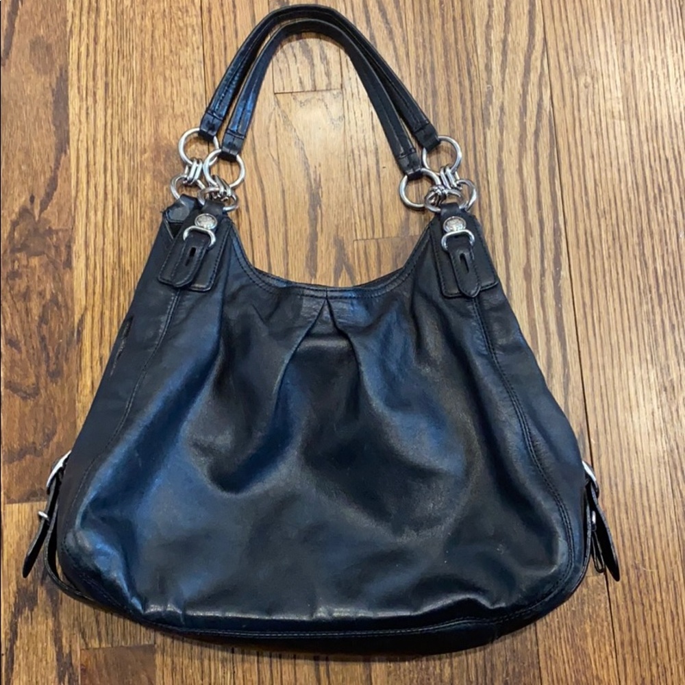 Coach Black Leather Hobo Bag